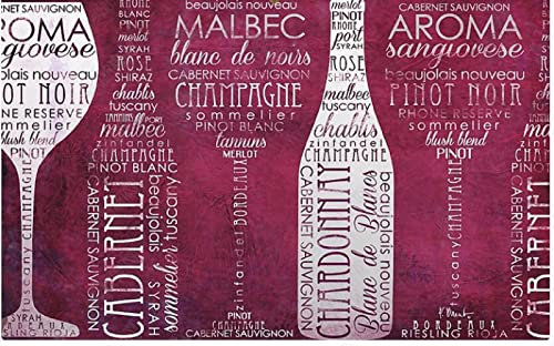 Fototapete 3D Effekt Kreatives Englisches Alphabet Weinflasche Weinglas Restaurant Vliestapete Wand Tapeten Wallpaper Wandbilder 150x105cm