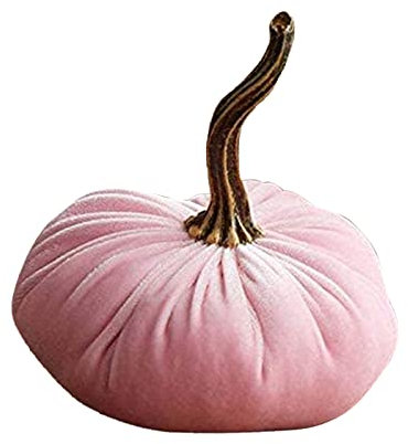 goodjinHH Herbstdeko Halloween Deko Samt Kürbis Deko - Künstliche Kürbis Ornament für Thanksgiving Halloween Herbstpartys Garten Tischdekoration,20x20cm (Rosa#01)