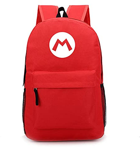 APOH Luigi Kinderrucksack Mario Fanartikel Schulrucksack kindergarten Spielfans Rucksack 16zoll Grundschule Kids' Backpacks Mit Reißverschluss (Mario)