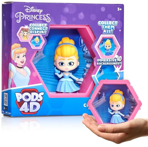WOW! PODS - 4D Disney Cinderella, Unique Connectable Collectable Bobble-head figure that Bursts from their World into Yours, Wall or Shelf Display, Disney Toys and Gifts, Series 1 no. 424