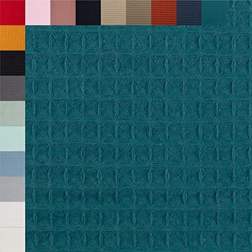 Swafing Nelson Waffelpiqué unifarben Coupon (Petrol, 1,0m) - 18