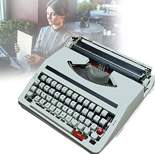 JIADUOFU Traditionelle Tragbare Manuelle Schreibmaschine, Vintage Schreibmaschine Ornament Retro Manuelle Schreibmaschine, Foto-Requisite Für Home Decor Classic Collection,White