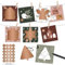 Papierdrachen Adventskalender 2024 mit Rubbelkarten 12x12cm - 24 Karten zum Personalisieren, Zahlenaufkleber (rose-gold), Kordel, Holzklammern zum Aufhängen - Hygge - Set 02