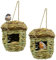 Woodside Hanging Bird Box/Nest for Small Songbirds/Hummingbird, Outdoor Garden Bird House, Natural Materials, Pack of 2