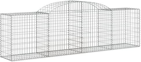 vidaXL Paniers à gabions arqués 3 pcs 300x50x80/100 cm Fer galvanisé