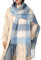MININAI Écharpe d'hiver épaisse pour femme - Pour temps froid - Chaud - Épais - À carreaux - Longue et grande taille, bleu ciel, taille unique