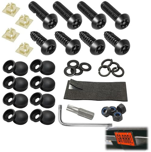 LONGHAO 29 pcs Kennzeichen Schrauben,Nummernschild Befestigungsschraube,Anti Diebstahl Kennzeichen Schrauben,Sicherheitsschrauben für Nummernschild,für Autokennzeichen,Diebstahlsicheres