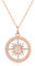 GAVU Collana Oro Rosa Donna Collana Argento Placcato Oro Rosa, Collana da Donna Rosa dei Venti con Ciondolo Bussola