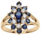 1001 Bijoux Bague plaqué or marquise oxydes bleu et blancs + écrin (offert) - tour de doigt 54