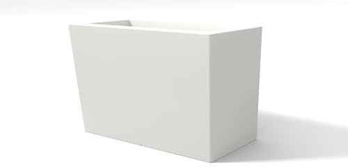 Kloris Fioriera Cassetta rettangolare alta moderna mod. OASI cm 80x30 h 50 Bianco polietilene Made in Italy