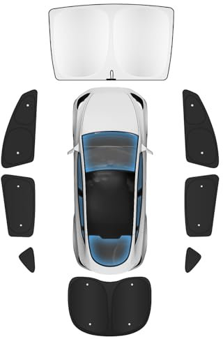 Evooor 8PCS Windshield Sunshade for Tesla Model 3 (2017-2025), Front&Rear Side Window Privacy Sun Shade Privacy Cover Sun Visor Thermal Insulated Model 3 Accessories