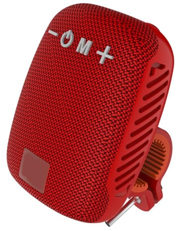 Haut-Parleur Bluetooth pour Vélo, Haut-Parleur Bluetooth étanche Portable à Double Appairage V5.3 Prenant en la Radio FM, Haut-Parleur de Cyclisme avec Carte Mémoire (Rouge)