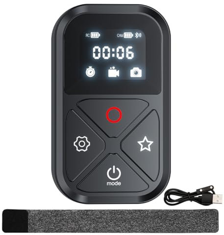 Sarini Telecomando wireless per GoPro Hero 11/10/9/8/MAX con display LED Display menu Telecomando Bluetooth Controllo simultaneo di cinque fotocamere
