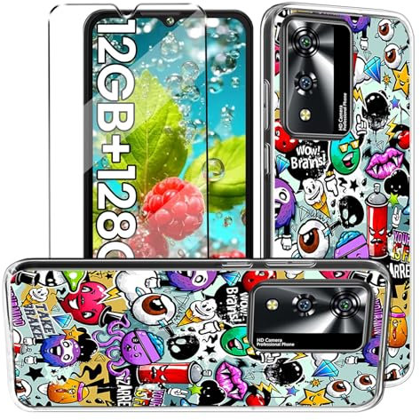 HuiYouMY hülle und Glas 1Pcs Compatible with CUBOT A10 Folie, hülle silikon stoßfest Compatible with CUBOT A10 schutzhülle schutzfolie schutzglas Folie handyhülle XS40