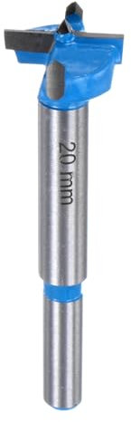 sourcing map Forstner Drill Bits 25/32 inch / 20mm Round Shank 9/32 inch, Carbide Forstner Bit Woodworking Hole Opener Cutter Tool for Wood Drilling/Cabinet Hinges, Blue