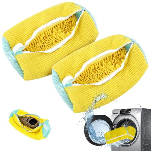 Shoe washing machine bag neaker Cleaning shoe dryer Laundry shoe bag ,Reusable,Shoe washing bag for washing machine and dryer (Yellow 2PCS)