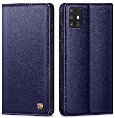Handyhülle für Samsung Galaxy A71 Hülle,Premium Lederhülle Schutzhülle Tasche für Samsung A71 Hülle Wallet Kartenfach Standfunktion Klappbar Flip Case für Galaxy A71 Hülle,Blau