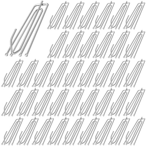 40 Stück Edelstahl Gardinenhaken, Vorhanghaken mit 4 Zinken, Metall Duschvorhanghaken, Vorhänge Haken, Gardinenhaken Vorhang Clips Haken Ideal für Gardinen und Vorhangringe Schienen