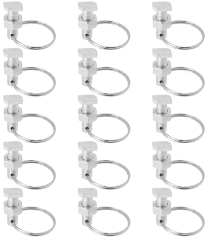 LT Easiyl Greenhouse Bolts with Rings, 15PCS, 22x10mm, Silver | Suitable for Greenhouse Glass Rod Channels, 6.5mm-10.5mm Wide Channels, For Climbing Plants, Building Greenhouse