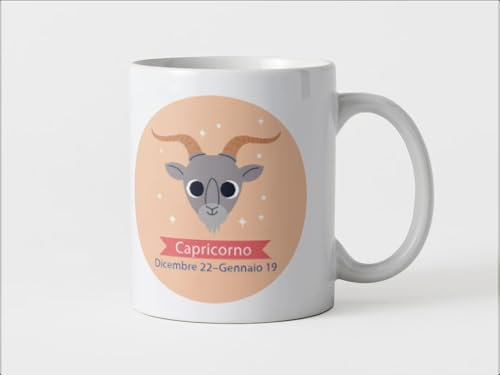 MODA MavillA una Tazza speciale in ceramica 350ml Idea Regalo Originale per ogni occasione (Ceramica, Capricorno)