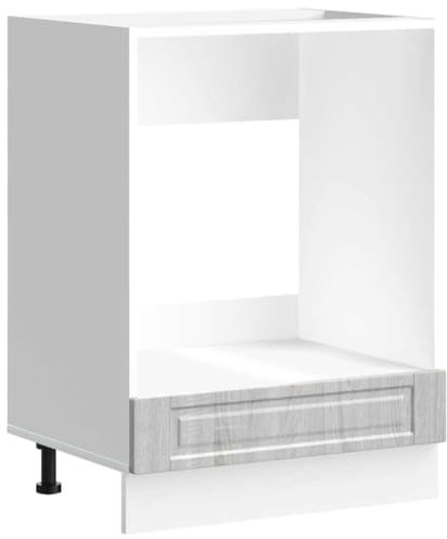 vidaXL Herdumbauschrank Porto Grau Sonoma Holzwerkstoff, Backofenschrank, Herdschrank, Ofenschrank, Küchenofenschrank, Küchenherdschrank