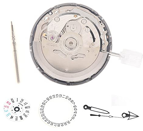 Wouueso NH35/NH35A-Uhrwerk+Bewegungsgriff+Nadel+Wochenzifferblatt+Kalenderzifferblatt-Kit Hochpräzise Automatische Mechanische Uhrwerk-Kits