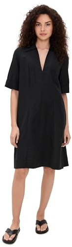 Vince Women's Short Sleeve A-Line Short Dress, Black, X-Large