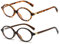 LJCZKA 2 Paar Ovale Blaulichtfilter Brille Damen Herren Kleine Ovale Brille Ohne Stärke y2k Anti-Müdigkeit für PC, TV und Handy