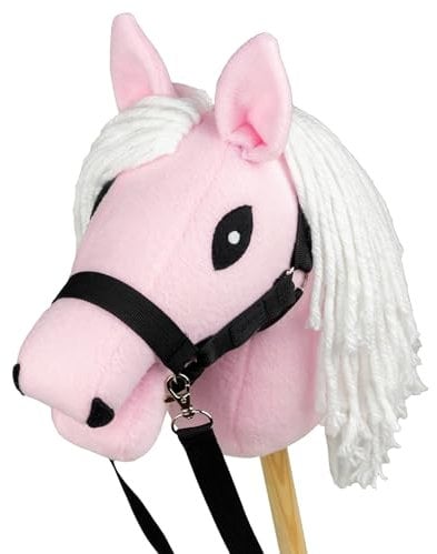 SKIPPI Hobby Horse Rosa, Halfter und Zügeln im Set, A5 Pferd