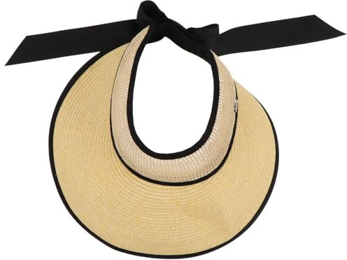 VALICLUD Chapeau De Paille Vide Chapeau De Parasol Pliable Paille Beige