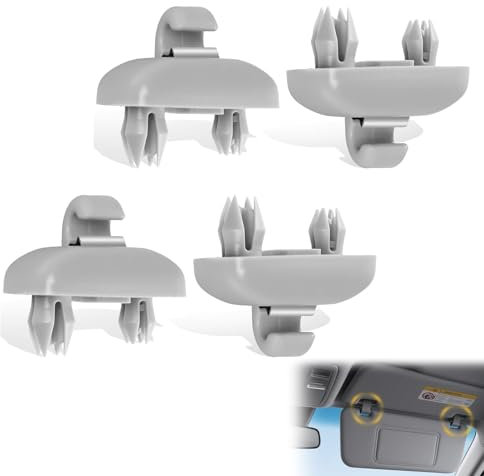 4 Pezzi Clip per Visiera Auto, Supporto Parasole per Auto, Supporto per Gancio di Supporto per Aletta Parasole Automatico, Compatibili con Audi A1, A3, A4, A5, A6, A7, Q5(Grigio Chiaro)