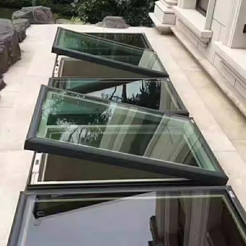 Dach Dachfenster Anpassbare Dachfenster für Schräg- und Flachdach, Hochgradig versiegeltes Dachfenster für Anti-Diebstahl/Regenschutz, Kellerfenster mit gehärtetem Glas(29x42in(73.7x106.7cm))