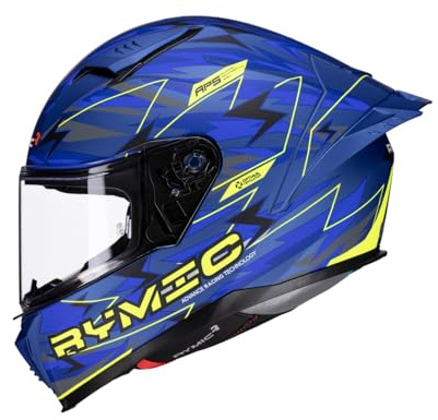RYMIC SR6 Motorradhelm ECE 22.06 Zertifiziert - Integralhelm | Integrierte Bluetooth-Slots / Leichtgewicht 1550 g / Max-Dry-Innenfutter/Großer Heckspoiler