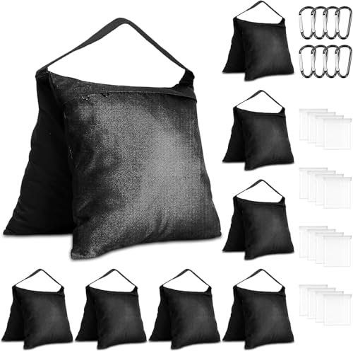 8 Packs Sandbags Weight Bags for Light Stand Photography Video Support, Heavy Duty Saddlebags for Backdrop Stand, Photo Tripod, Canopy, Pop up Tent, Umbrella Base, Fishing Chair, Wedding Shed