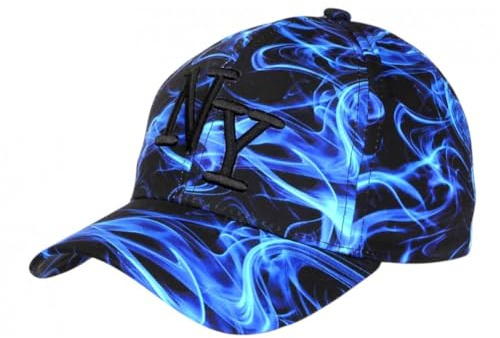 NY Cap Flamme, Blau, Schwarz, Streetwear Fashion New York – Einheitsgröße – Blau