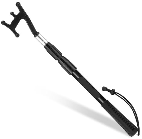 XIUsheUA Teleskophaken für Boote Teleskop-Bootshaken mit rutschfestem Gummigriff W-förmiger Enterhaken Marine Docking Salvage Teleskopstange