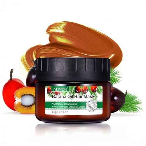 P-Beauty Haarmaske mit Batana Öl für Haarwachstum & Haarpflege - Vegan, Intensivpflege mit Biotin & Vitamin E gegen Haarausfall - Stärkt Haarwurzeln & regeneriert trockenes, brüchiges Haar (1x60g)