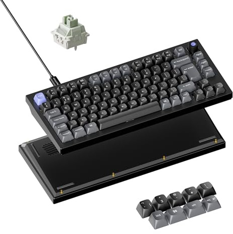 Keychron Q1 HE 8000Hz Wired Gaming Keyboard, Adjustable Actuation Point Launcher Web App Full Metal Body with PBT Keycaps Ultra-Fast Lime Linear Magnetic Switch for Mac Windows Linux - UK Layout