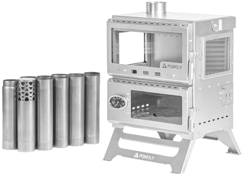 POMOLY Baker Ti Camping with Oven, Portable Oven Tent Wood Stove