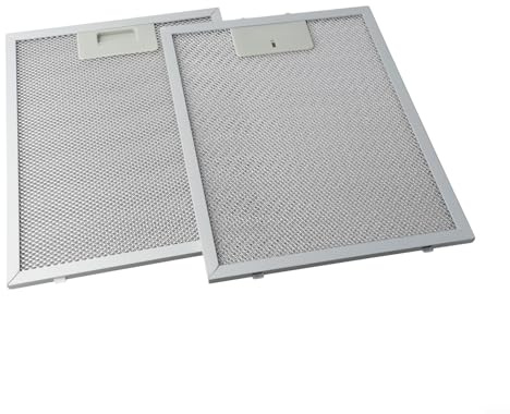 2 Pack Silver Cooker Hood Grease Filter, Aluminium Mesh Vent Filter for Extractor Fan, For Metal Fume Filter Replacement, Kitchen Ventilation Oil Trap Screen,