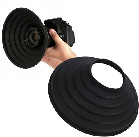 Plyisty Universelle Silikon-Kamera-Gegenlichtblende für 70–90 Mm Außendurchmesser, Antireflex-Klappschirm für Aufnahmen durch Glas-Flugzeugfenster, Aquarium, Weiches Spiegelloses