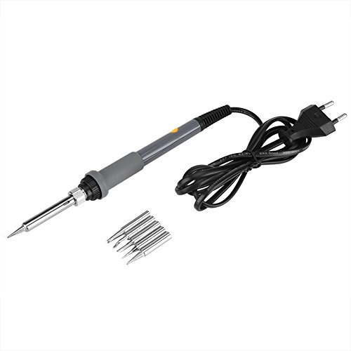 Lötkolben Set 60W 220V Lötkolben Kit Soldering Iron Set Lötset Mit Einstellbare Temperatur 200-450°C und 5 PCS Unterschiedliche Lötspitzen für Brandmalerei im Holz