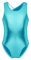 Freebily Mädchen Kinder Turnanzug Glitzer Gymnastikanzug Ärmellos Tanz Leoatrd Ballett Body Sport Wettbewerb Tanz Outfit Gr.98-164 Seeblau 152-164