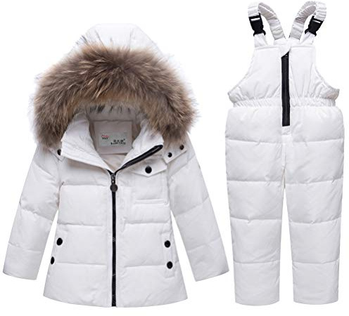 Odziezet Snowsuit da Unisex Bambini Tuta da Sci Piumino Trapuntato + Salopette 2 Pezzi Tutone Inverno 4-13 Anni
