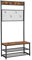 VASAGLE Garderobenständer mit Sitzbank, im Industrie Design, Garderobe mit 9 Kleiderhaken und Schuhregal, mit Memo-Board aus Drahtgitter, Flur, Diele, Schlafzimmer, Vintage HSR46BX