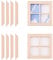 WANDIC Dollhouse Windows, 2 Pcs 4-Pane Unpainted Wooden Windows, 1:12 Scale Mini Window Frame for DIY Dollhouse or Model Town Accessory