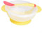 Bol pour Bébé Vaisselle avec Cuillère Thermosensible et Couvercle Bol d'Apprentissage Cadeau de Naissance(Yellow)