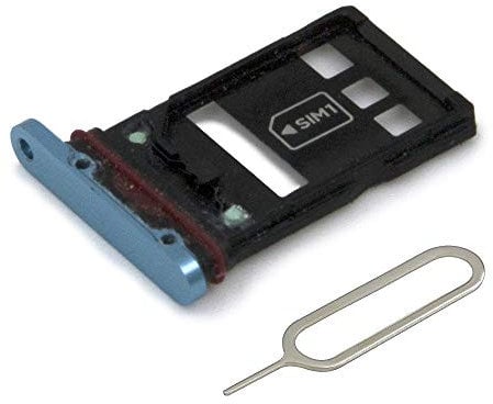 MMOBIEL Tiroir Carte Dual SIM de Rechange Compatible avec Huawei P30 Pro 2019 - Joint en Caoutchouc et Épingle Inclus - Support Carte - Bleu