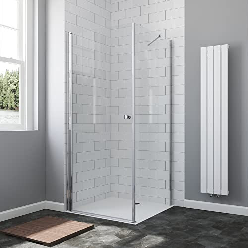 AQUABATOS® 100x80 cm Duschkabine Eckeinstieg Duschwand Glas Duschabtrennung Eckdusche Drehtür Pendeltür 100cm | Seitenwand 80cm, Höhe 195cm, 6mm Sicherheitsglas ESG mit Nano Beschichtung