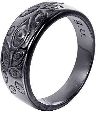 PAURO Herren Jahrgang Auge von Gott Ring Edelstahl Schwarz Größe 62 (19.7)